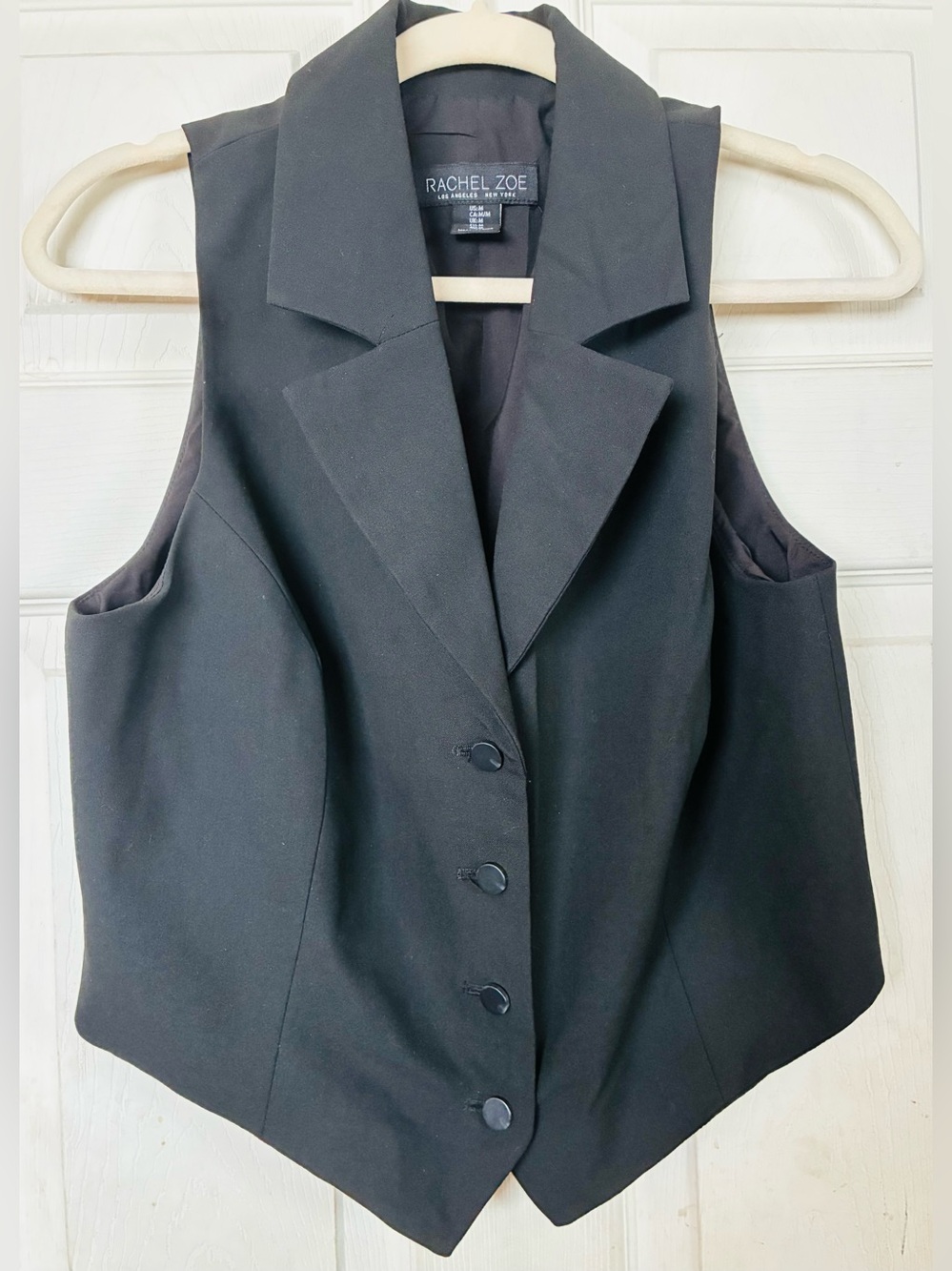 Rachel Zoe Black Tailored Button-Front Vest